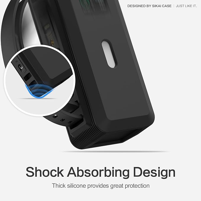 Silicone Case for Anker 737 Power Bank (24,000mAh 3-Port) 1/4-inch nut Hole, SD/SIM Card Storage Reserved Compatible with Anker 737 Power Bank Travel Protective Cover Dustproof with Handle (Black)