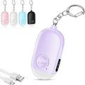 Hion Personal Safety Alarm for Women, Rechargeable 130dB Self Defense Alarm Keychain with LED Flashlight, Emergency Safe Sound Security for Children Elderly College Girls Men, Purple
