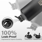 DYSANKY 1 Gallon Water Bottle Insulated | Thickened Stainless Steel Vacuum Metal Water Jug | Portable Sports Large for Gym and Hiking with Straw, Carrier Bag, Handle Strap | BPA-Free 128 oz