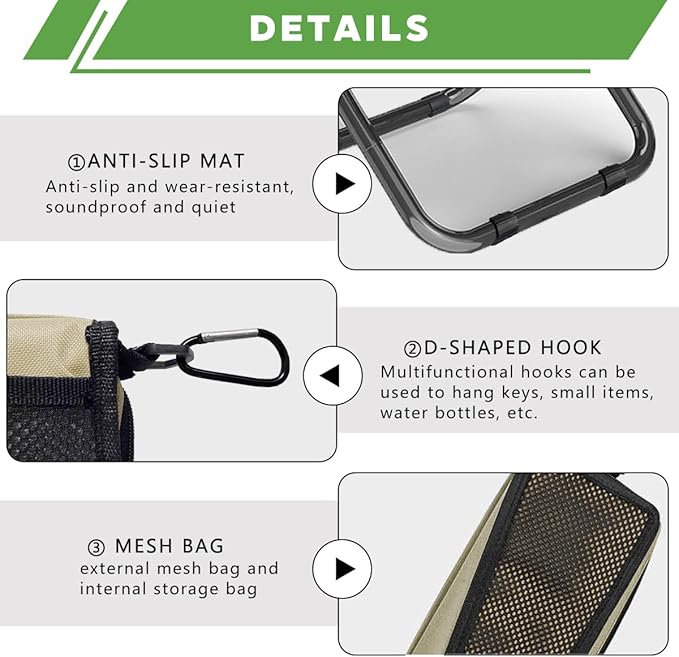 2-in-1 Collapsible Camping Stool & Sling Bag / 220LB Load Capacity Folding Portable Fishing Stool/Collapsible Stool for Camping, Hiking, Fishing, Gardening & Beach Outdoor Activities