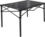 MOUNTAIN SUMMIT GEAR Heavy-Duty Roll-Top Table for Camping (Large) - Portable Aluminum-Top Folding Table with Steel Frame by Caddis Sports