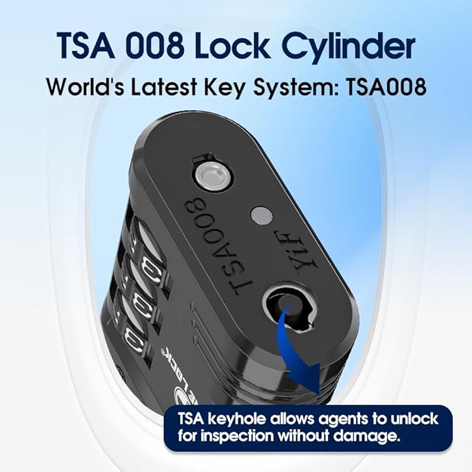 SURE LOCK TSA Approved Luggage Lock – 3-Digit Resettable Combination Padlock with Open Alert Red Dot, Large Easy-Read Dials for Suitcases, Backpacks, Gym & School Lockers