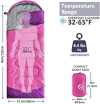 oaskys Camping Sleeping Bag - 3 Season Warm & Cool Weather - Summer Spring Fall Lightweight Waterproof for Adults Kids - Camping Gear Equipment, Traveling, and Outdoors