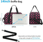 Apenze Small Gym Bag 14 inch lightweight Carry On Mini Duffel Bag for Travel Sport - Polka Dot Pink