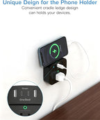 2 Pack Multi Plug Outlet Splitter, 490J Surge Protector Outlet Extender with 3 AC Outlets and 4 USB Wall Charger (2 USB C Ports), Small Adapter for Dorm Room and Travel Essentials, ETL Listed, Black