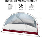 Forceatt Tent for 2 and 3 Person is Waterproof and Windproof, Camping Tent for 3 to 4 Seasons,Lightweight Aluminum Pole Backpacking Tent Can be Set Up Quickly,Great for Hiking