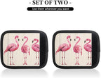 Abstract Pink Flamingo 2 Pack Luggage Handle Wrap Set of Neoprene Luggage Tags for Suitcases Bag Strap Wrap Cover Travel Airplane Accessories Covers Markers Sleeve Grips Identifiers Cruise