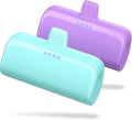 [2 Pack] Mini Portable Charger for iPhone 5200mAh, 20W PD Fast Charging Power Bank, LCD Display Battery Pack Portable Phone Charger for iPhone 14/14 Pro Max/13/12/11/XR/8/7/6 Mint Green+Lavender