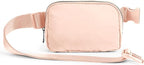 ODODOS Unisex Mini Belt Bag with Adjustable Strap Small Fanny Pack for Workout Running Traveling Hiking, Pale Coral