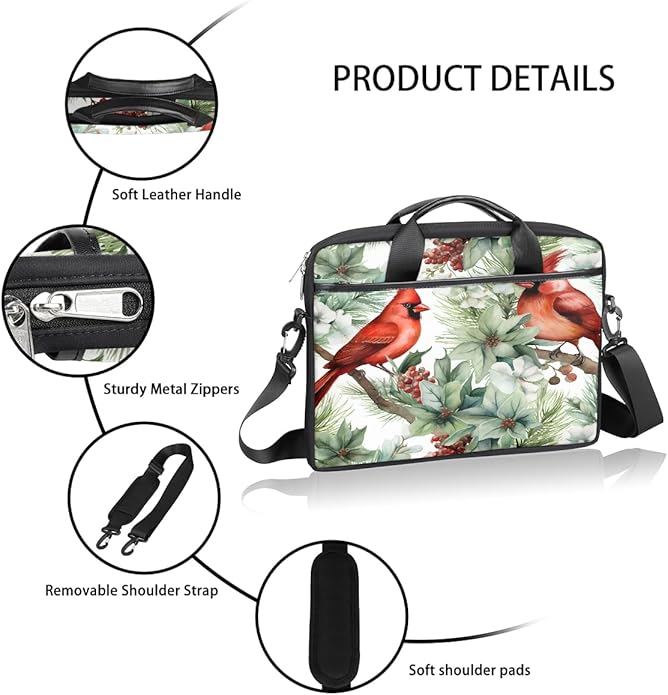 Laptop Shoulder Bag for Women Men, Waterproof Computer Case Messenger Bag Briefcase for Business Office Travel