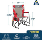 GCI Outdoor Stowaway Rocker - Varsity Black/Gray