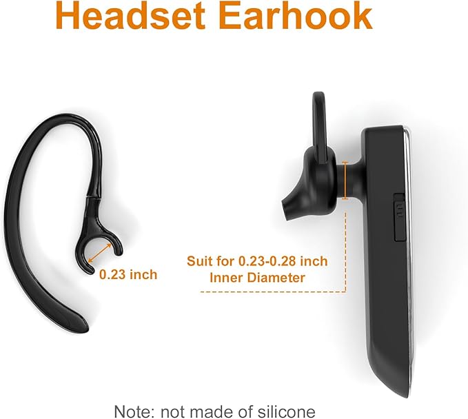 6 Pack Replacement Ear Hook Universal Small Clamp Loop Clip for Other Bluetooth Headset(Black)