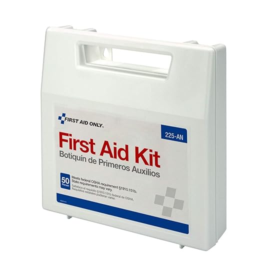 First Aid Only 225-AN 50-Person OSHA-Compliant First Aid Kit, Emergency First Aid Kit for Office, Home, Car, and Worksites, 195 Pieces
