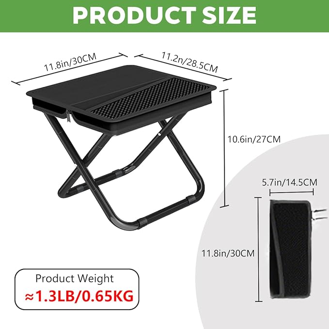 2-in-1 Collapsible Camping Stool & Sling Bag / 220LB Load Capacity Folding Portable Fishing Stool/Collapsible Stool for Camping, Hiking, Fishing, Gardening & Beach Outdoor Activities