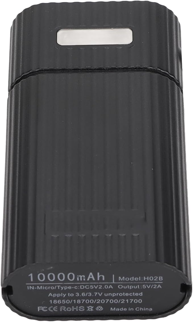 SUNGOOYUE DIY Power Bank Case H02B, Portable Battery Charger with Micro Type C Input for Mobile Phone MP3 MP4 Digital Camera, ABS Material (Black)