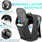BANGE Business Smart Backpack Waterproof fit 15.6 Inch Laptop Backpack with USB Charging Port,Travel Durable Backpack, Black（no Usb）, L, Travel Backpacks