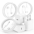 iPhone 17 16 15 Charger Fast Charging,3-Pack 20W Apple USB C Charger Block with 60W Type C to USB C Cable Cord 6FT for iPhone 17 Pro Max/17 Air/16 Pro Max/Air/iPad/Galaxy/Pixel/Travel & Home Use