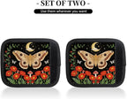 2 Pack Luggage Handle Wrap with Travel Tags - Non-Slip Protective Cover Soft Handle Grips Covers for Suitcase(Moon Butterfly Flower)