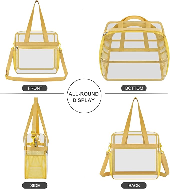 USPECLARE Clear Bag for Stadium Events,Transparent Bag for Work Sports Games Concerts Travel Gym