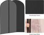 Zilink Clear Garment Bag Dress Bags for Storage Suit Bag Coat Bags with Full Length Zipper for Clothes Closet Storage