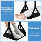 Airplane Foot Hammock, Portable Airplane Footrest, Adjustable Foot Hammock for Plane Travel to Relax Your Feet,Leg Rest for Long Flights,Travel Essentials,Office Footrest(Black)