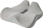 18x16 Inch Gray Memory Foam Seat Cushion for Office Chair, Car Seat, Airplane, Bleacher - Sciatica & Hip & Coccyx Pain Relief Desk Chairs Cushions for Long Sitting Peoples