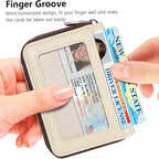 FurArt Zipper Wallet Women, RFID Blocking Credit Card Wallet, Business Card Holder, Compact Size KeyChain Wallet