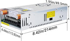 DROK 60V Power Supply, AC 110V 220V to DC 0-60V 0-8A 480W Buck Converter, Amp Adjustable Adapter Regulated 12V 24V 36V 48V 60Volt Switching Voltage LED Transformer Charger for Computer CCTV Lab