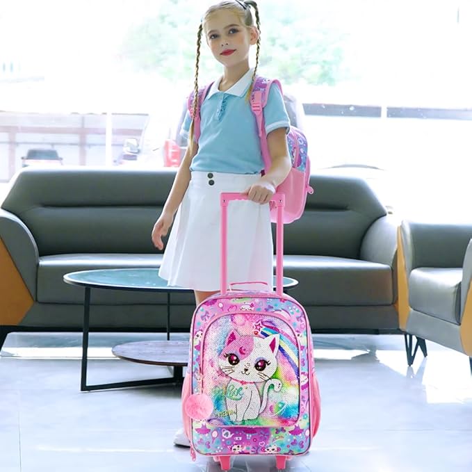 KLFVB Kids Luggage for Boys Girls, Cute Rolling Wheels Suitcase for Toddler, Children Travel Carry on Suitcase