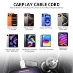Replacement iPhone 17 Car Carplay Apple Cable Cord for iPhone 17Air 16E 16 15/17 Pro Max, Plus, iPad 10th Gen, iPad Pro 12.9/11, iPad Air 5/4th Gen, Mini 6th Gen USB A to USB C Fast Charger Cable