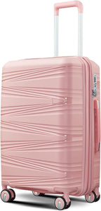 4 Piece Luggage Set, Hardside Expandable Lightweight Suitcase with 360° Mute Spinner Wheels Luggage Sets, TSA Lock, 14/20/24/28 Inch Travel Luggage for Men, Women and Girls (Pink 3)