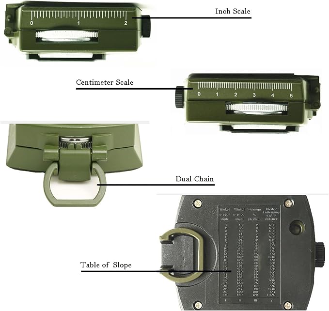 Compass, Hiking Compass for Survival with Lensatic – Water-Resistant Durable and Pocket-Sized