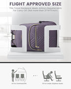 LOVEVOOK Laptop Backpack Purse for Women, Large Capacity Travel Business Computer Work Bag, Quilted Casual Nurse Backpack for Womens, Fit 15.6 Inch Laptop with USB Port, Purple Grey