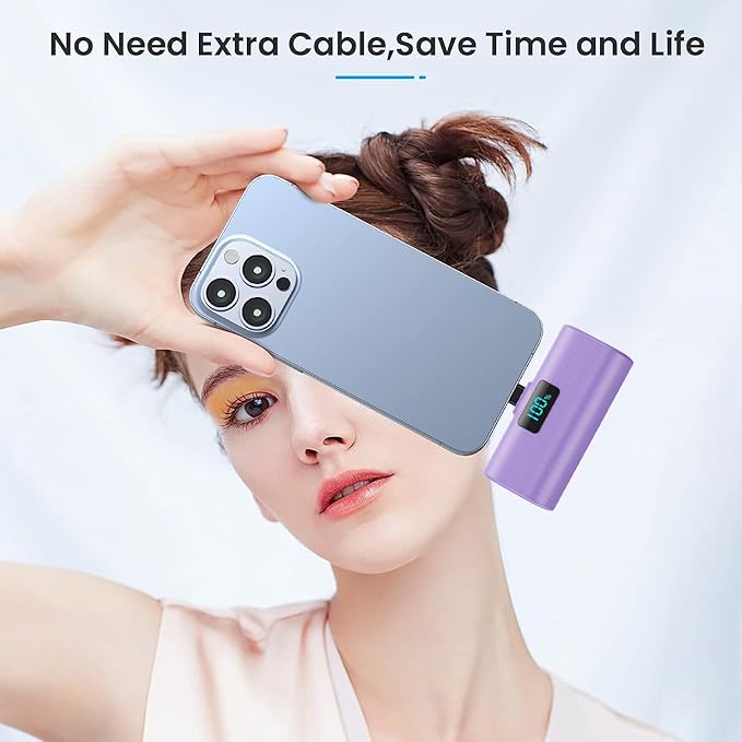 Mini Portable Charger for iPhone 17/16,Upgraded 5500mAh PD USB C Power Bank,Travel Essentials Pocket Phone Charger Battery Pack for iPhone 17/17 Pro Max/16/16 Pro/15 Series,Samsung Galaxy Android etc