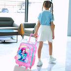 Kids Luggage for Girls, Mermaid Rolling Travel Carry on Suitcase for Toddler Children with Wheels(Pink)