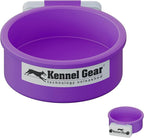 Dog Crate Water Bowl No Spill, 20oz Food-Grade Polypropylene Feeder, Secure Crate Mount with Covered Parts, Travel-Ready & Easy to Clean (Purple)