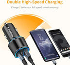 45W Fast USB C Car Charger for Google Pixel 10/10 Pro/10 Pro XL/9/9a/8/7, Galaxy S26+/S25 Ultra, Looptimo Android Phone Plug PD & QC3.0 Cigarette Lighter Adapter with Rapid Charging 3.3ft Type C Cable