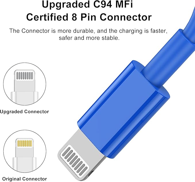 10ft iPhone Charger, [Apple Certified] Long Apple Charging Cord,10 Feet Original Lightning to USB Cable,10 Foot iPhone Charging Cable for iPhone 14 Pro Max/14/13 Pro/12 Mini/11/XS/XR/8/7/6S/5/SE,iPad