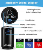 2026 Upgraded Portable Shower for Camping, 8000mAh Rechargeable Camping Shower with Fahrenheit Display, 10 Gear Switching, IPX8 Waterproof, Ideal for Outdoor Camping, Travel, Car Washing, Pet Bathing