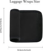 2 Pack Luggage Handle Wraps for Luggage Suitcase Travel Bags (Black)