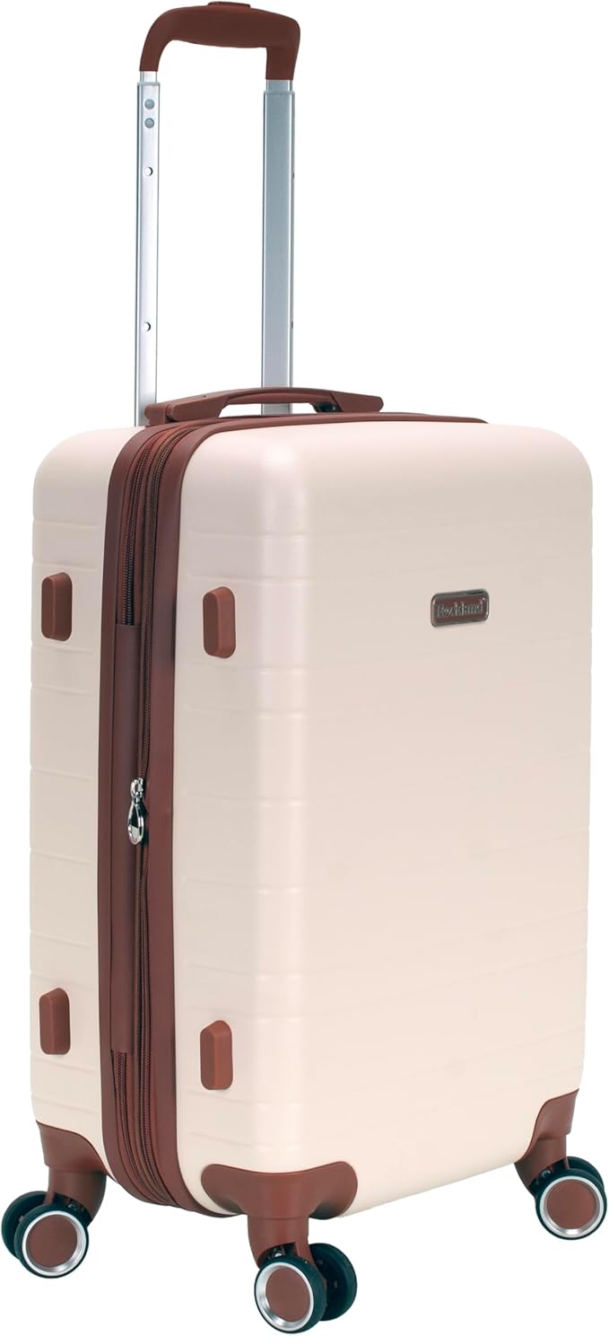 Rockland Palm Beach Hardside 2 Piece ABS Luggage Set, (20"/27"), Ivory