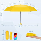 Yoobure Travel Umbrella Portable Compact Umbrellas, Pocket Mini for Purse, Umbrellas for UV Sun & Rain Small for Backpack, Umbrella with Case Folding for Kids Women