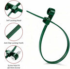 200 PCS 8 inch Green Zip Ties with Screw Hole 70lbs Mountable head Cable Ties Straps Multipurpose Heavy Duty Nylon Cable Zip Ties with Screw Mounting Hole