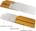 Aluminum Luggage Tags, Luggage Tag Holders for Travel Luggage Baggage Identifier by Ovener (2Pack Gold)