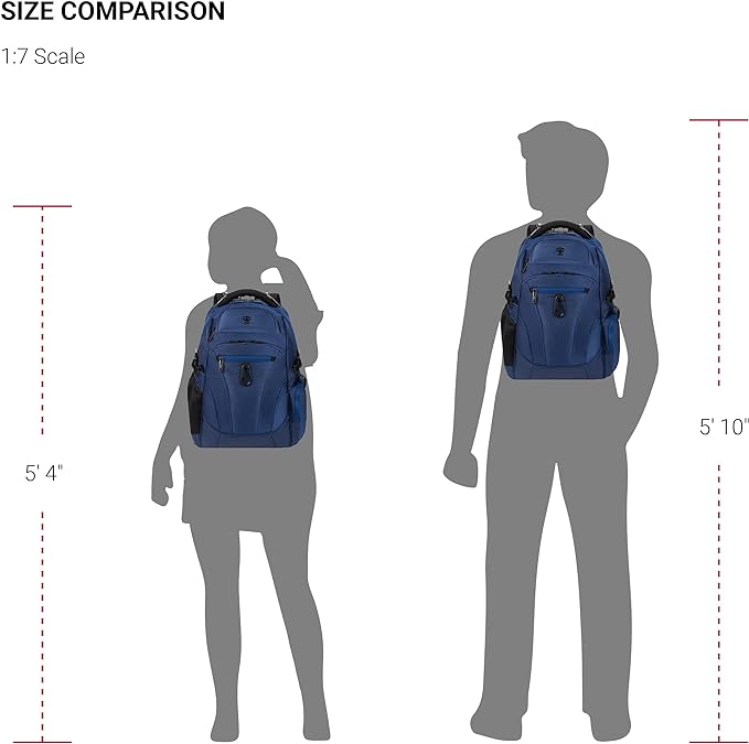 SwissGear Endure ScanSmart Laptop Backpack – TSA Approved Tech Backpack – Fits Most 17" Laptop – Multiple Organizer Pockets – Navy Ballistic