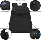 FlowFly Kids Backpack for Toddler Boys Girls, Simple Lightweight Bookbag for Daycare Kindergarten Elementary School Travel, Small Modern Bag (Large, Black)
