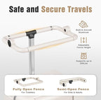 smilesun 20" Adjustable Fence Luggage with Seat, Carry On Suitcase for Kids & Adults, 200lbs Support, 360° Silent Wheels with TSA Lock, Tablet & Cup Holder(White)