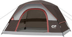 CAMPROS CP Camping Tent 2/4/6 Person, Waterproof Windproof Double Layer Dome Tent, Easy Setup with Large Mesh Windows & Wide Door for Outdoor Camping Backyard