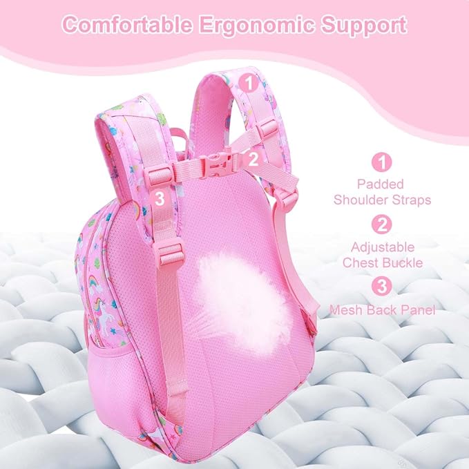 RHCPFOVR Kids Backpack for Girls - Girls Backpack 3-8 Ages Unicorn for Kids 15 Inch School Bookbag for Kindergarten Elementary School Bookbag for Girl 1st 2nd Grade