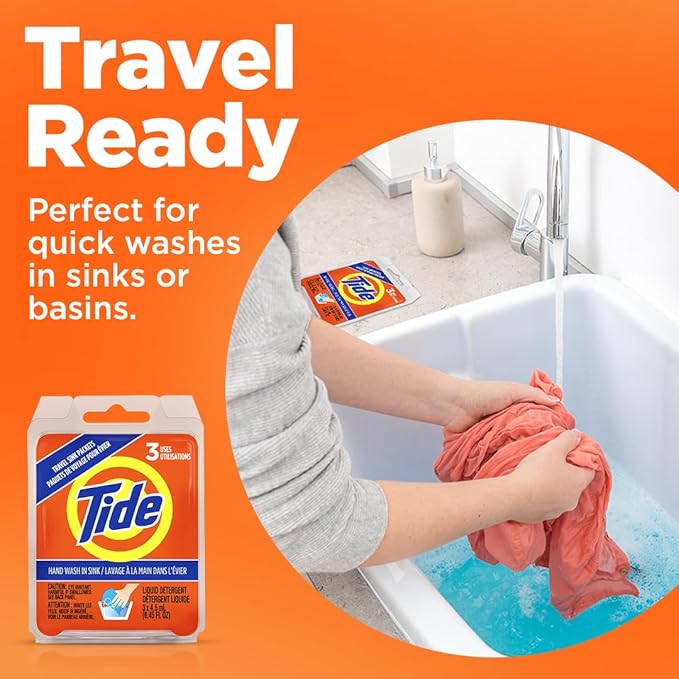 Tide Sink Pack Liquid Laundry Detergent, 0.51 oz, Pack of 12